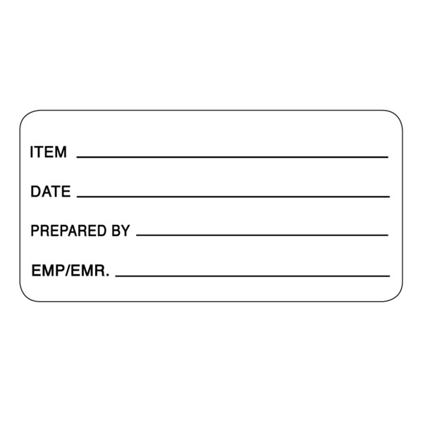 Dissolvable Labels - Item/Date/Prepared By 2 x 2"